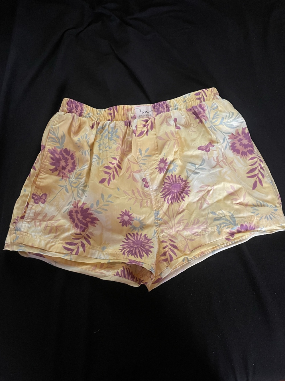 We The Free Yellow Floral Athletic Shorts